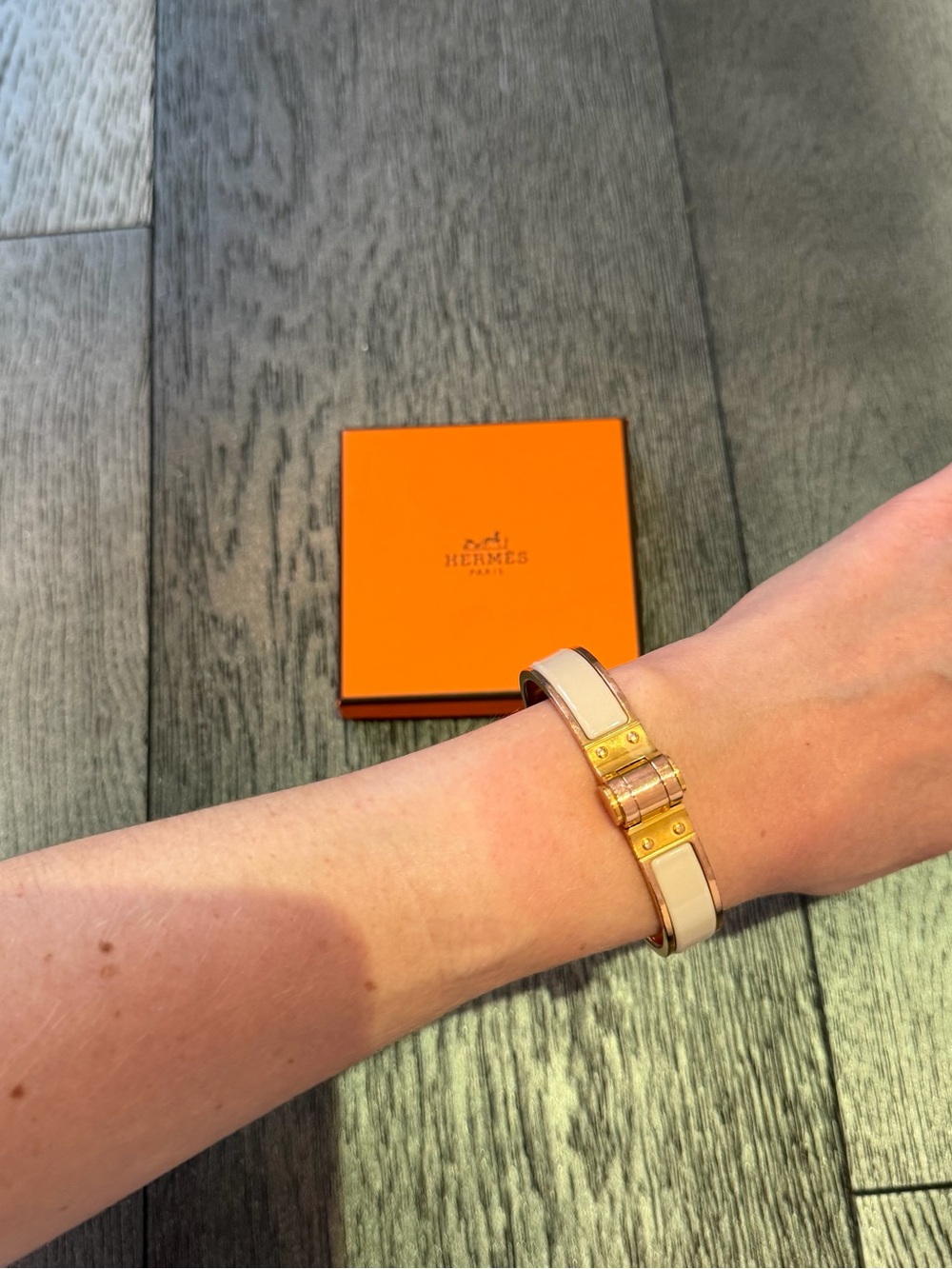 Hermes Nude Bracelet with Gold Hardware